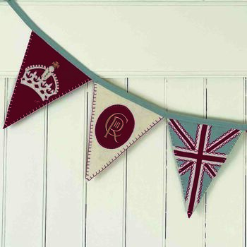 Union Jack Coronation Bunting In Hand Embroidered Wool, 5 of 5