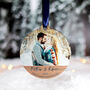Personalised Photo Newly Engaged Christmas Bauble, thumbnail 1 of 9