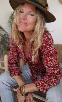 Ladies Elegant Shirt Blouse Scarlett Batik Medina, 4 of 12