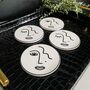 Face Abstract Line Art Set Of Four Coasters, thumbnail 2 of 4