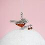 Sterling Silver Baltic Amber Robin Necklace, thumbnail 3 of 12
