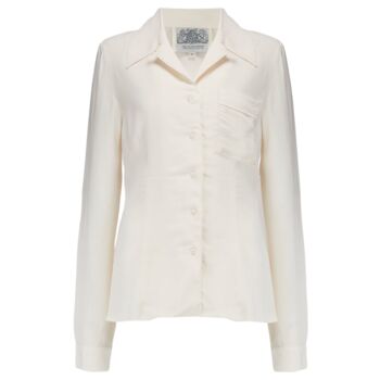 Jacqui Blouse In Cream Vintage 1940s Style, 2 of 2