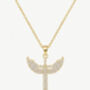 Gold Winged Cross Necklace, thumbnail 2 of 3