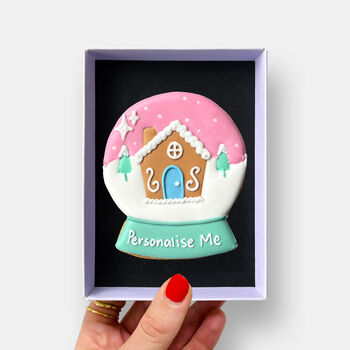 Personalised Christmas Snow Globe Letterbox Iced Cookie, 2 of 11