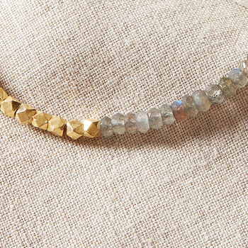 Labradorite And Gold Plated Silver Beaded Bracelet, 3 of 12