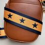 Mustard And Navy Star And Stripe Bag Strap, thumbnail 2 of 2