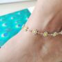Yellow Sun Flower Summer Floral Charm Anklet, thumbnail 3 of 9
