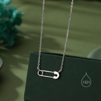 Cute Little Safety Pin Pendant Necklace, 6 of 11