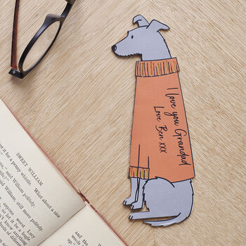 Lurcher Dog Bookmark Personalisation Available, 2 of 11