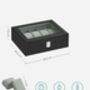 Watch Display Box With Ten Slots And Glass Lid, thumbnail 2 of 9