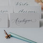 White Wedding Place Cards Written By Hand, thumbnail 3 of 5