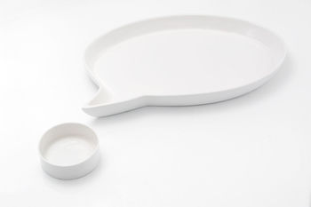Porcelain Speech Bubble Plate And Dipping Bowl, 5 of 7