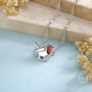 Sterling Silver Delicate Robin Bird Bracelet, 4 of 11