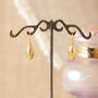 18 K Gold And Silver Cardamon Pod Drop Earrings, thumbnail 7 of 9