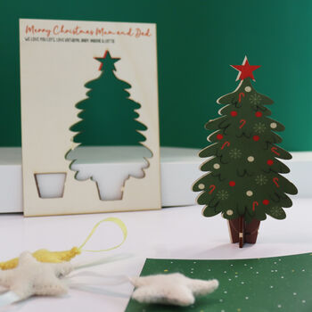 Pop Out Wooden Christmas Tree Card, 4 of 8