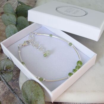 Peridot Hammered Silver Bracelet, 5 of 6