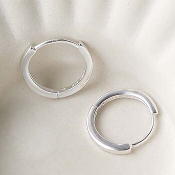 Sterling Silver Flat Huggies, 2 of 12