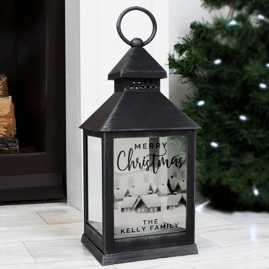 Personalised Family Name Merry Christmas Lantern By Sassy Bloom As seen