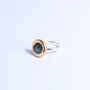 Sterling Silver, Ceramic, Glass And Gold Eclipse Adjustable Ring, thumbnail 4 of 6