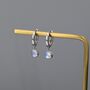 Sterling Silver Dangle Moonstone Huggie Hoop, thumbnail 8 of 12