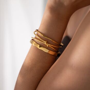 Molten Cuff 18k Gold Plated Bracelet, 2 of 3