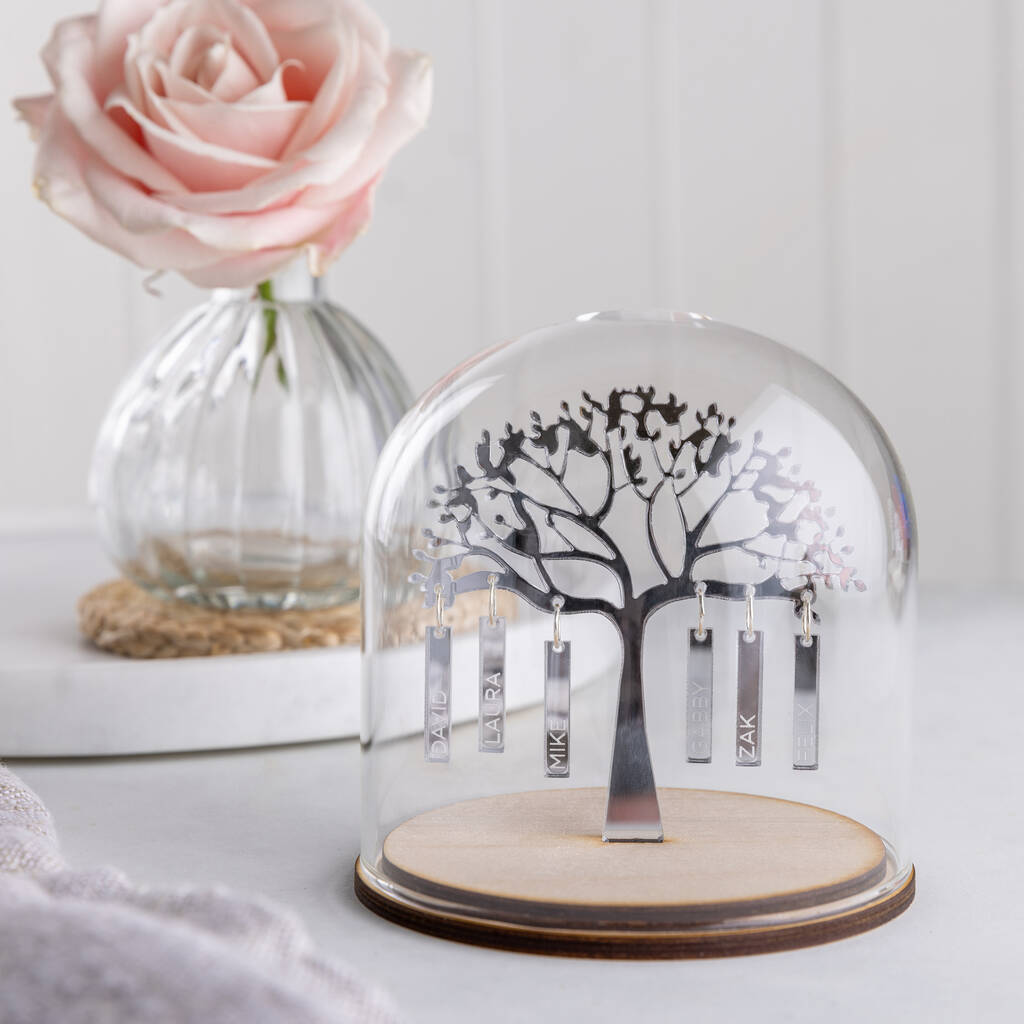Personalised Family Tree Dome Decoration For Her, 1 of 12
