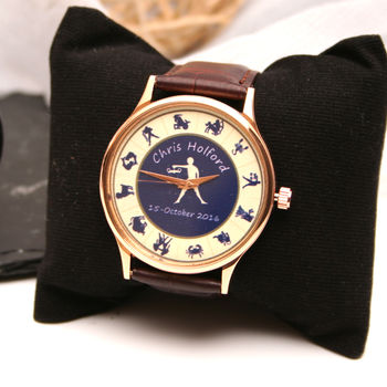 Personalised Handmade Wrist Watch With Zodiac Design, 5 of 10