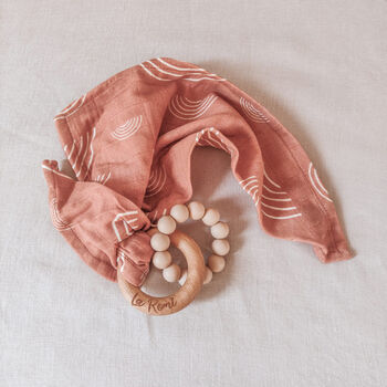 Baby Teething Muslin With Ring, 6 of 12
