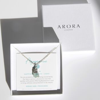 March Birthstone Aquamarine Crystal Necklace, 4 of 5