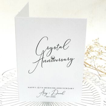 15th Crystal Jewel Personalised Anniversary Card, 3 of 4