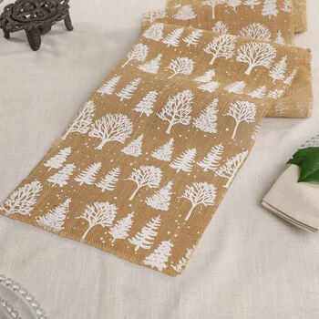 Natural Jute Woodland Trees Table Runner, 4 of 5