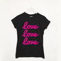 Love Love Love Women's Slogan T Shirt, thumbnail 2 of 3