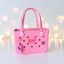 Cute Baby Pink ‘Hearts’ Summer Tote Bag And Charms, thumbnail 1 of 7