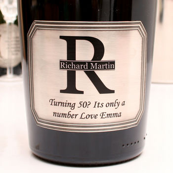 Personalised Magnum Prosecco With Pewter Monogram Label, 2 of 7