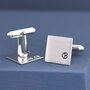 Sterling Silver Monogram Cufflinks. Personalised Wedding Cufflinks, thumbnail 9 of 12