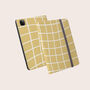 Yellow Wavy Check Vegan Leather iPad Pro Case, thumbnail 2 of 7