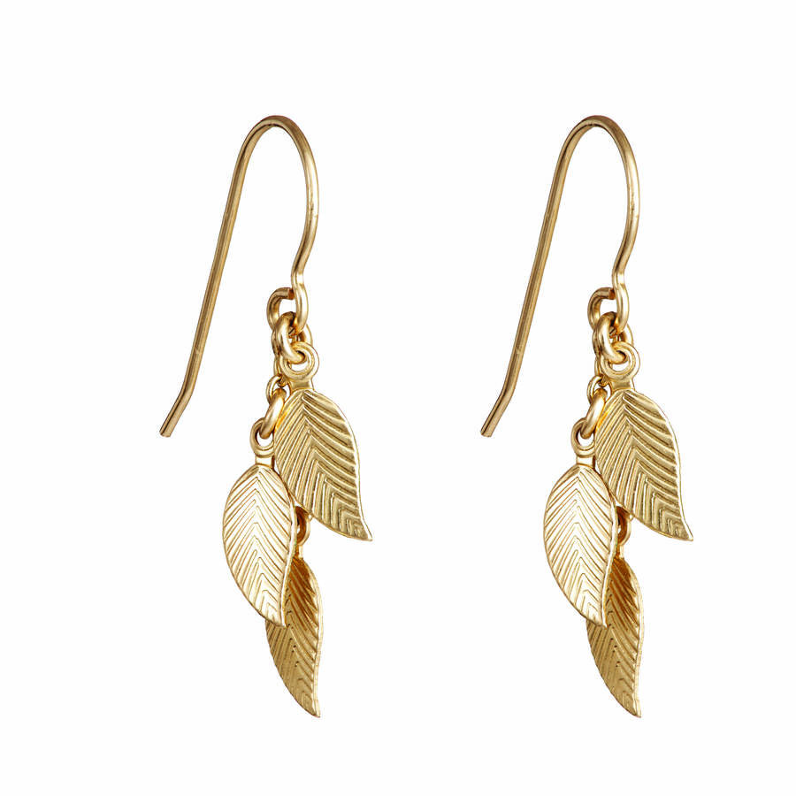 leaves in the forest earrings in gold by chupi