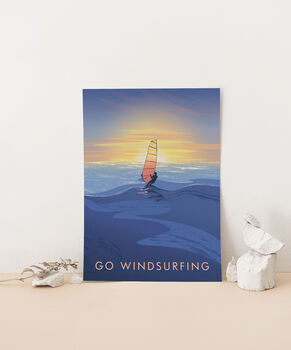 Go Windsurfing Travel Poster Art Print, 2 of 8