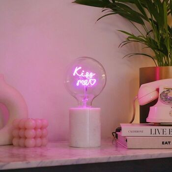 Kiss Me Text Light Bulb And Desk Lamp, 2 of 5