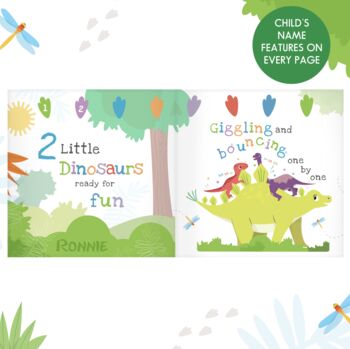Personalised Dinosaur Book And Stacking Toy Gift, 4 of 9