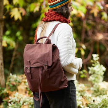 Fair Trade Unisex Canvas Backpack Vegan 100% Cotton, 2 of 12