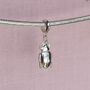 Jewel Chafer Beetle Charm Sterling Silver, thumbnail 4 of 11