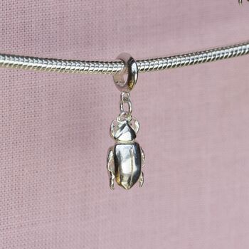 Jewel Chafer Beetle Charm Sterling Silver, 4 of 11