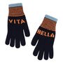 Navy / Clementine Vita Bella Lambswool Gloves, thumbnail 2 of 3