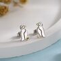 Sterling Silver Puffin Bird Earrings Available In Stud, Hoop, And Hook Styles, thumbnail 1 of 12