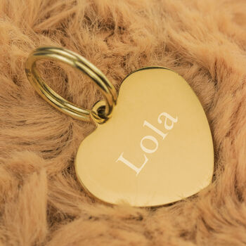 Gold Heart Steel Pet ID Tag, 3 of 3