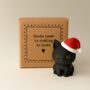 Santa Paws Is Coming To Town Tiny Little Gifts Plum In A Santa Hat, thumbnail 4 of 4