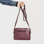 Burgundy Structured Leather Crossbody Handbag, thumbnail 3 of 11