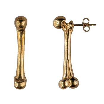 Gold Vermeil Bone Stud Earrings, 2 of 5