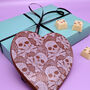 Milk Chocolate Heart With Skull Design, thumbnail 2 of 6